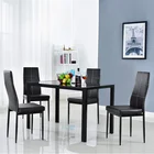 Eco-friendly 2020 Hot Selling Restaurant Sets Stainless Steel Frame Modern Glass Dining Table Set