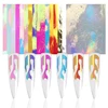 Hot selling 16 colors fire flame style self adhesive holographic laser flame sticker nail art flame nail sticker