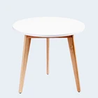 Table End Round Solid Wood Coffee Table White Small End Table