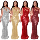 MN190 wholesale price one shoulder open front sleeveless party wear Maxi Club Sexy Ladies Dress
