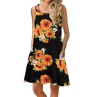 European American Style Summer Beach Floral Ladi Jumper Skirt Sleeveless Tank Dress