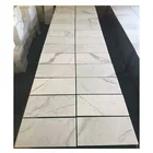 Free shipping Italian luxury polished popular wall white calacatta marble tile