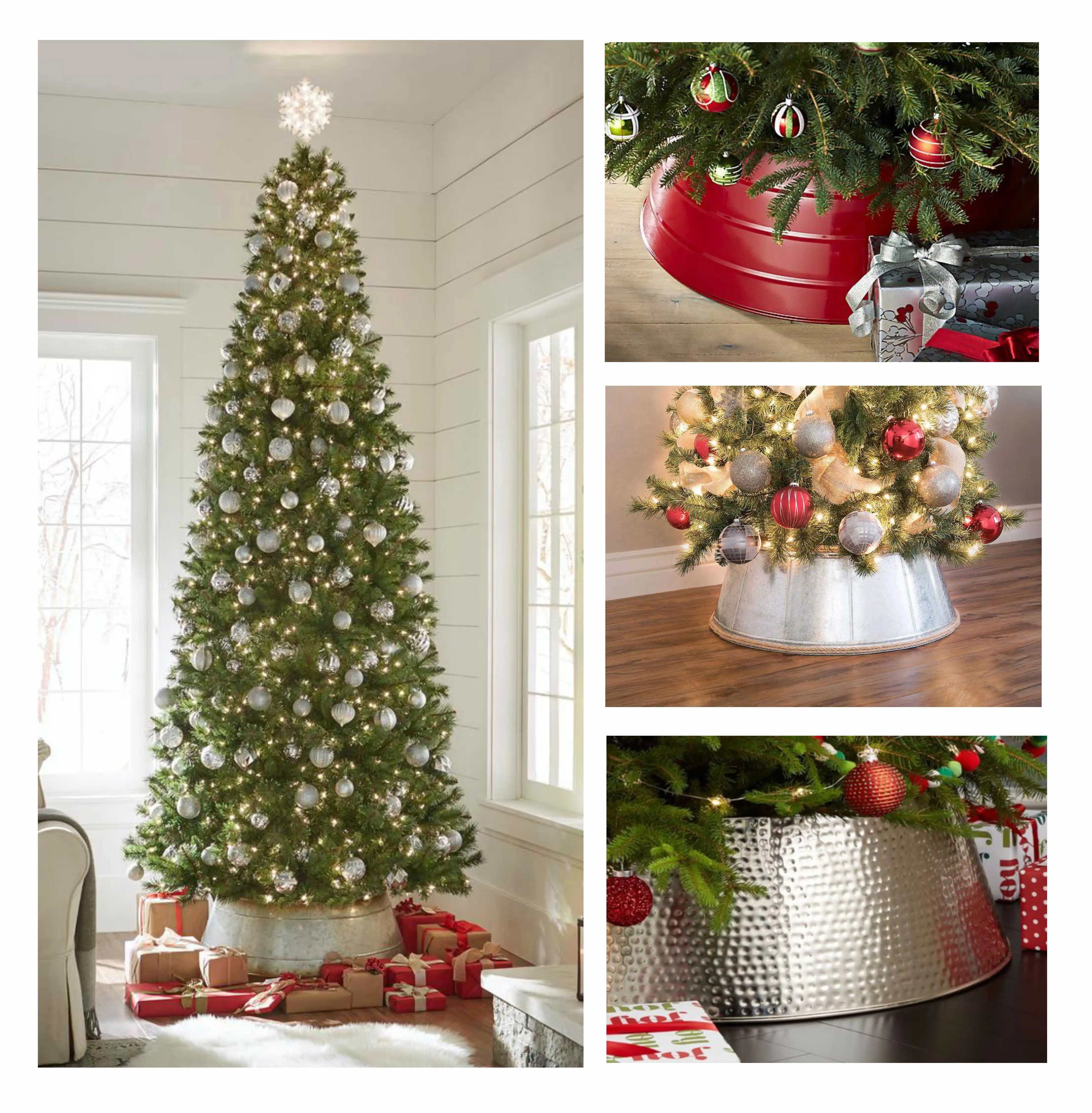 decorative metal christmas tree collar /galvanized tree ring
