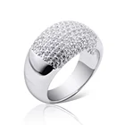 Wholesale Fashion Wide Size Silver Cz Micro Pave Ring