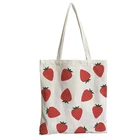Custom Canvas Cotton Zipper Tote Shoulder Shopping Bags with inside pocket