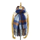 Cheap Sport Polar large woven jacquard plaid warm man designer head square scarf
