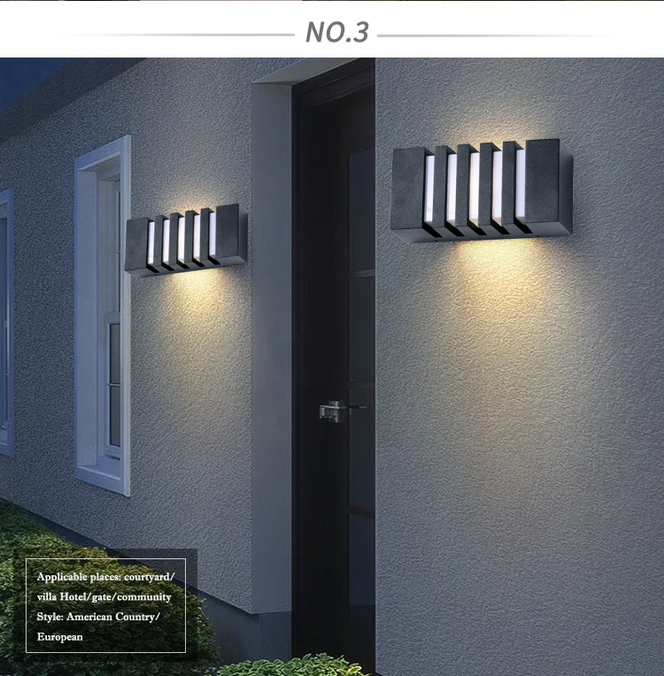 Modern Design Energy saving Geometry Aluminium body Home Outdoor Wall Lamp