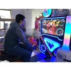 Amusement indoor double seats moto electric car racing game simulator machine