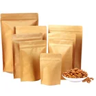 Snack/Tea/Coffee Packaging ziplock bags Retail Low Price Stand up Kraft Paper zipper Bag Pouch with Ziplock
