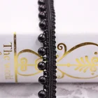 White/blacl/gold Fabric Handmade Sewing Craft Material Cloth Pearl Beaded Lace Ribbon Tape Trim