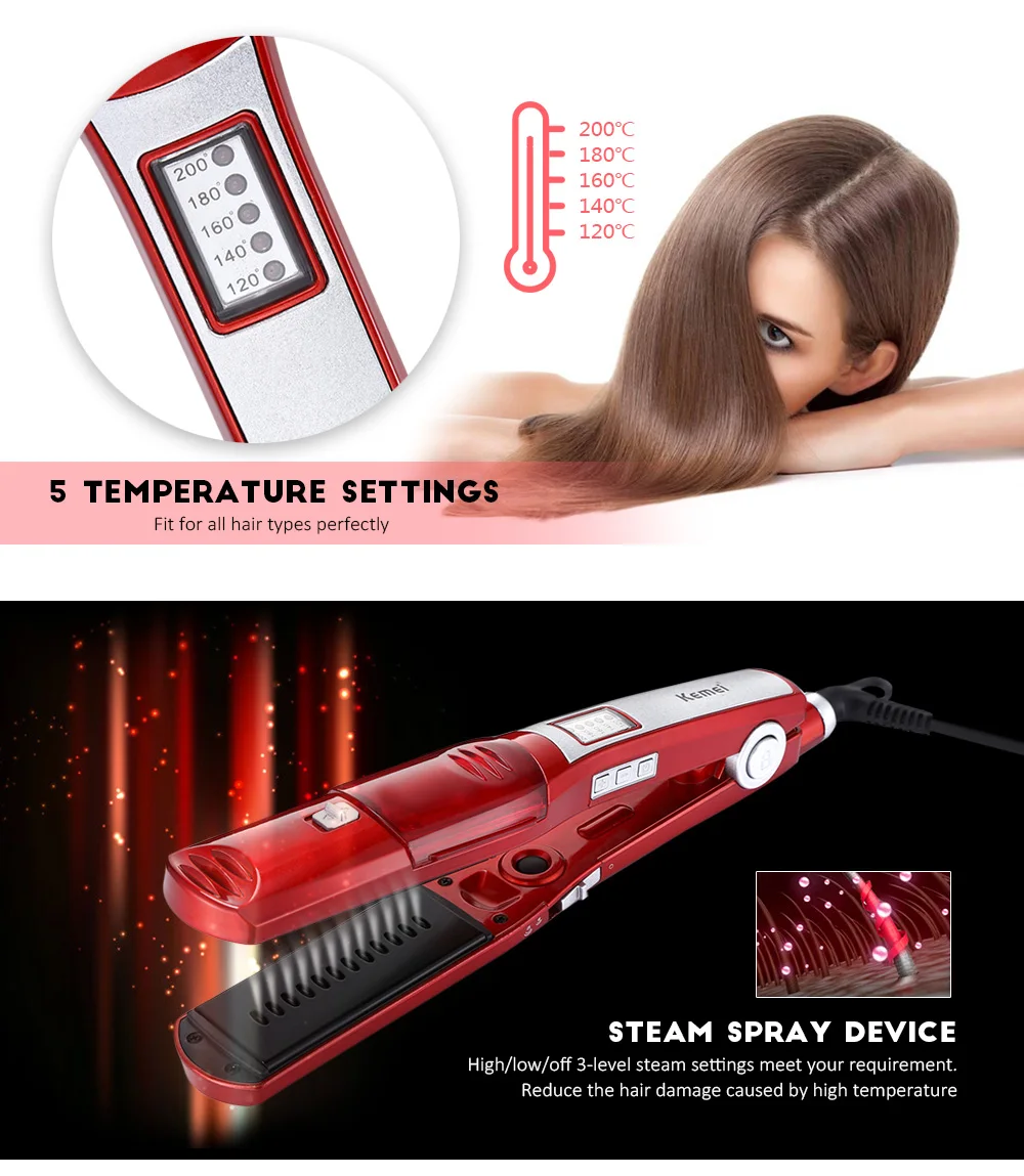 Kemei vapor hair clearance straightener