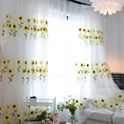CITYINCITY SunshineFloral Transparent 3D Curtains Tulle Voile For Bedroom Livingroom Windows Kitchen Sheer Customized