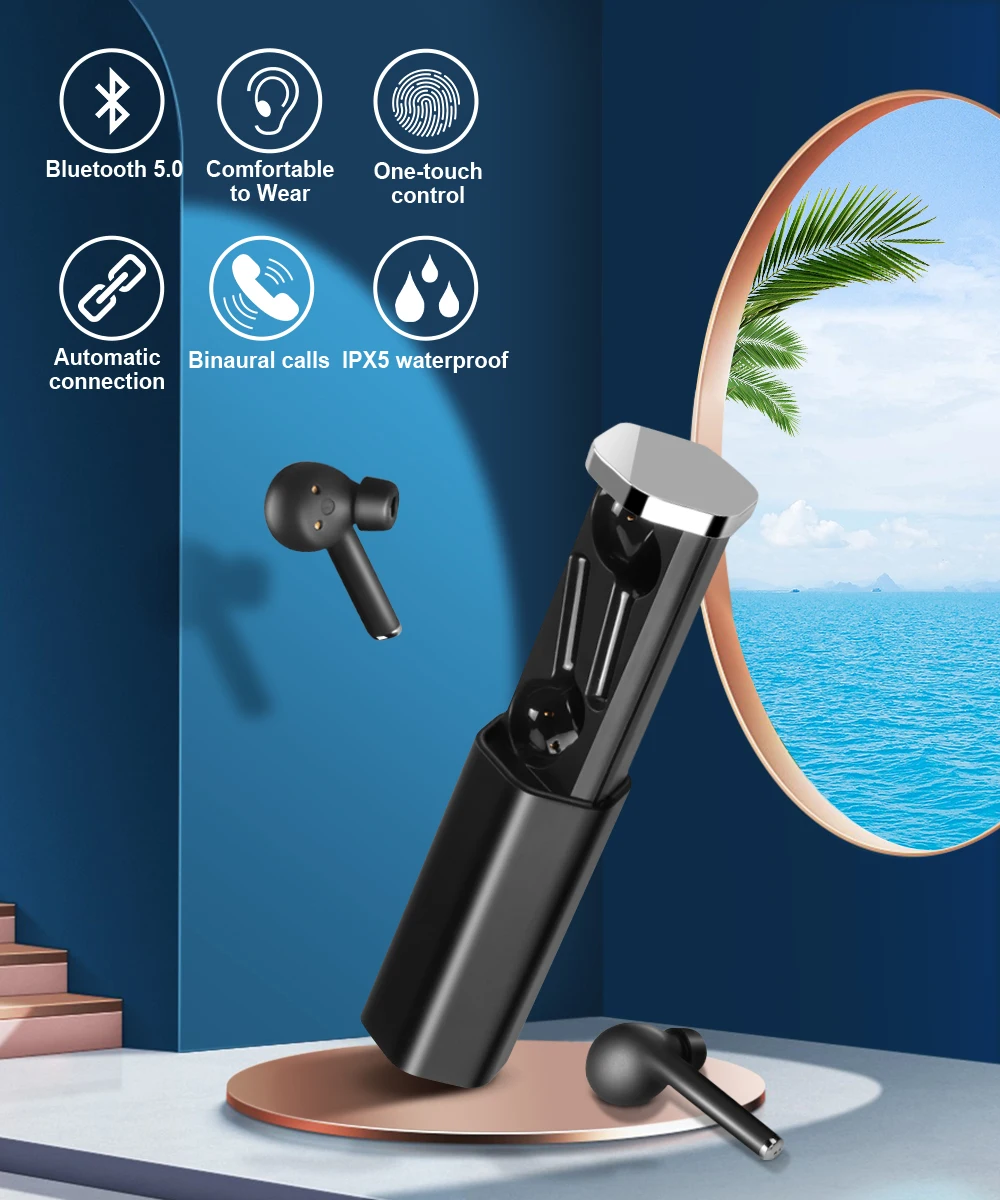 TW50 In Ear Bluetooth Earphone TWS Bluetooth V5.0 Wireless Headphone for Xiaomi Huawei - ANKUX.COM