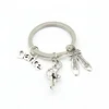 New Trendy Punk Gym Shoe Fitness Jewelry Cross ,Antique Color Charm Key Chains