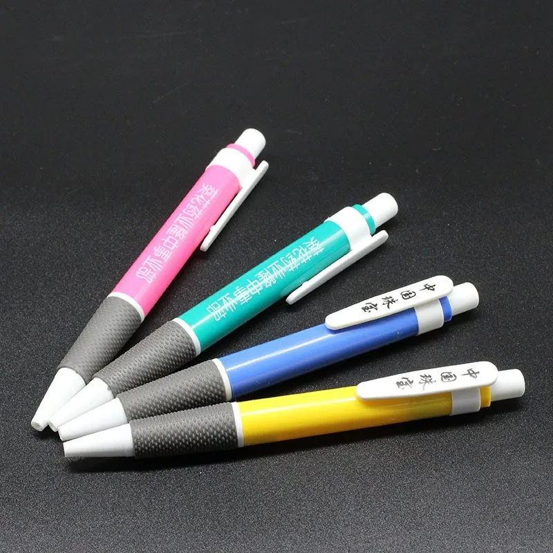 Wholesale Custom Logo Advertising Ballpoint Pen Simple Press Design with Plastic Material for Stationery Supplies and Gifts