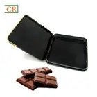 Chocolate Bar Metal Boxes Packaging With PS Insert Child-Resistant Hinged Tins