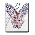 Handmade Modern Wall Art Horse Animal Knife Oil Painting with Metal Frame