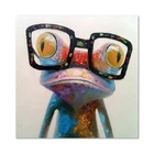 Support customization Wall Art Oil Painting Modern Art Happy Frog canvas print Painted