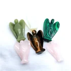 Hand carved natural healing stone small Christmas crystal angel figurines for sale