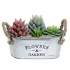 Garden Decoration Flower Pot Decorating Garden Pot Brief Shape Garden Decoration Metal Flower Pot With Handle