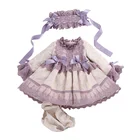 Dress Girls Kids Winter Wear Gorgeous Lace Party Dress Europe Style Little Girls Spanish Dress