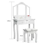 Dressing Table Dressing Table White Modern Compact Dressing Table With Mirror Multi-drawer Storage MDF Dressing Table