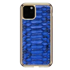 Miroos New Luxury Electroplated Gold Silver Metal Groove Blank Case Customized Leather Marble Case for the iPhone 11