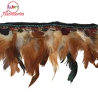 High Quality chicken dyed washed feathers and lace trim