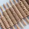 Engraved wooden rolling pin with paisley pattern for embossed cookies