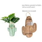 HOT SALE Hanging Glass Patio Lantern Decoration Cactus Battery powered Cactus Jar String Lights