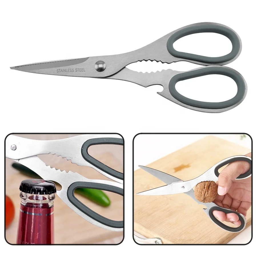 High Quality stainless steel kitchen fish cutting scissors shears in different color