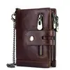 New anti-theft three-fold multi-card pocket gents designer wallet for men leather