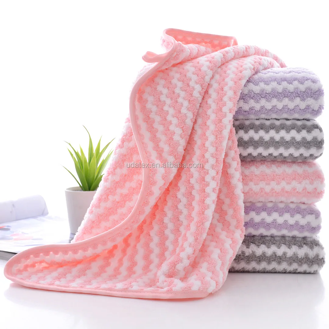 cationic microfiber coral fleece hand towel super absorbent quick dry sports towel