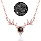 Gift Necklace 100 Antler Projection 925 Silver 100 Languages I Love You Silver Necklace