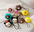 Cute Cartoon Silicone Mini Coin Purse Headphones Storage Key wallets Bag