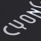 Custom Thin Metal Label Sheet Sticker Brushed Silver Logo