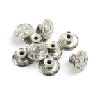 Logo Customized Brass Copper Metal Custom Denim Jeans Tack Buttons for Jeans