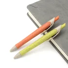 Ecofriendly recycled plastic ballpoint pen degradable wheat straw material ballpen with custom logo YQ0332