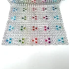 affordable 25 row multicolor flower transfer rhinestone product crystal rhinestone sheet roll for accessories trim