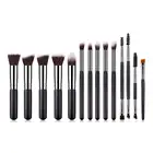 Hotsale Black Silver Color 14pcs Combinations Makeup Brush Set 5 big 5 small + double end eyelash Brushes Mascara Application