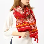 Winter hot sale rayon shawl with fringe on corner