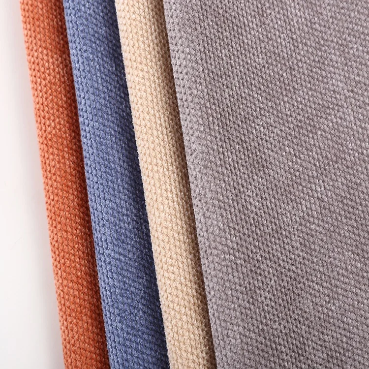 Wholesale heavy weight 100 polyester chenille microfiber sofa fleece fabric