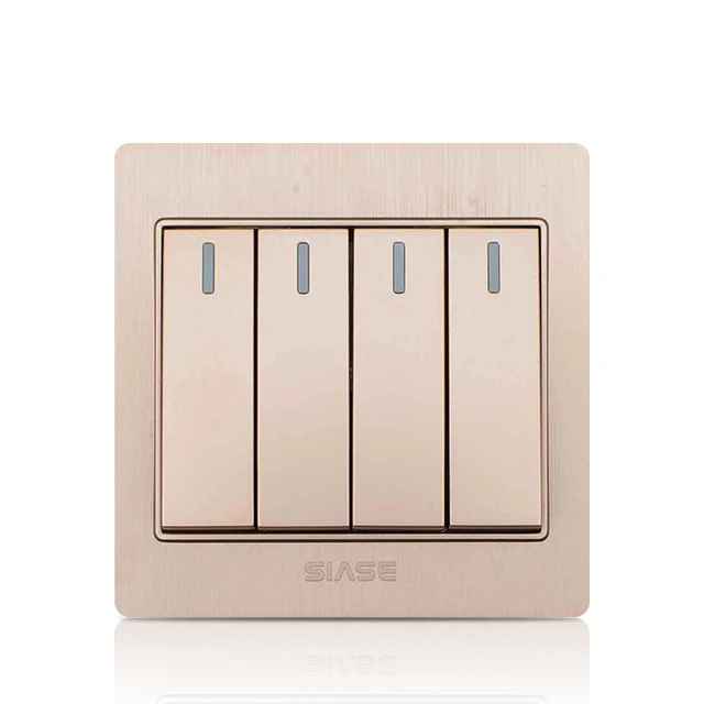 OEM UK AC 10A Colorful Electric 4 Gang 1 Way Wall Light Switches