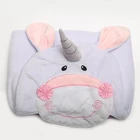 China wholesaler supply unicorn embroidery extra soft & absorbent organic bamboo hooded baby towel