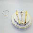 Gold Disposable Plastic Dinnerware Set 150pieces