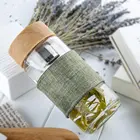 Glass Water Bottles With Stainless Steel Tea Infuser Outdoor Drinking Glass Coffee Tea