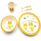 New style eco friendly bamboo fiber tableware kids sets plant fiber kids dinner set bulk wholesale