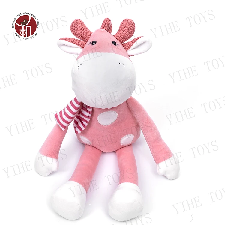 Promotional High Quality Super Soft Baby Toys Plush Pink Cattle Pet Toy