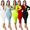 FS1778A Hot sale women neon color long dress