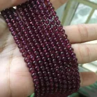Inventory cheap sale 3.5mm rose red natural bright garnet, only 11 strands left
